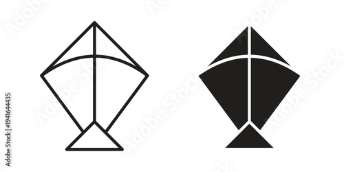 Kite icon concept. Silhouette, glyph symbol. Isolated design.