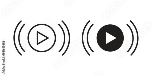 Live streaming icon concept. Silhouette, glyph symbol. Isolated design.