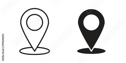 Location pin icon concept. Silhouette, glyph symbol. Isolated design.