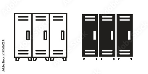Lockers icon concept. Silhouette, glyph symbol. Isolated design.