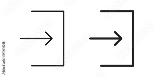 Log in icon concept. Silhouette, glyph symbol. Isolated design.