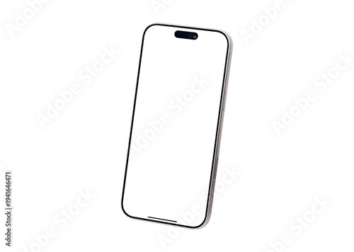 Smartphone mockup with blank screen isolated.