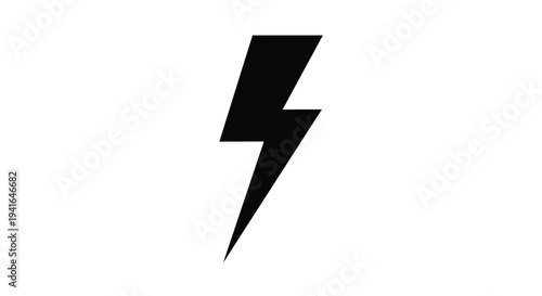 A striking black lightning bolt design against a white background silhouette