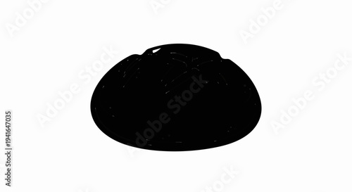 Abstract black blob with subtle white highlights against white background