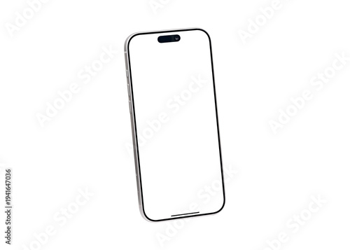 Smartphone mockup with blank screen isolated.