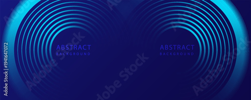Abstract glowing geometric lines on blue background. Modern shiny blue circle lines pattern. Futuristic technology concept. vector illustration