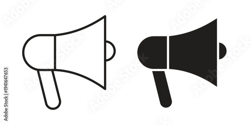 Megaphone icon concept. Silhouette, glyph symbol. Isolated design.