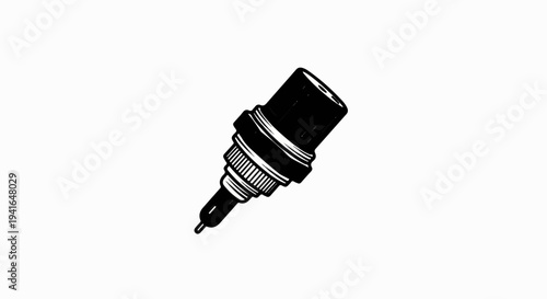 Black and white illustration of a technical pen tip