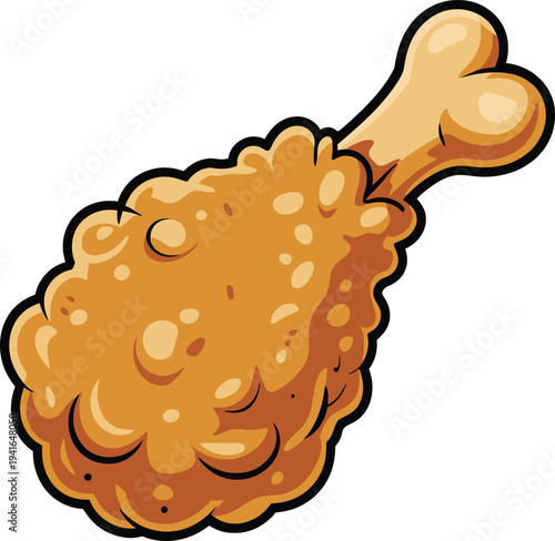 Cute cartoon a illustrator vector fried chicken