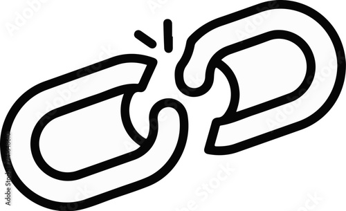 Broken chain link icon representing a disconnection or failure