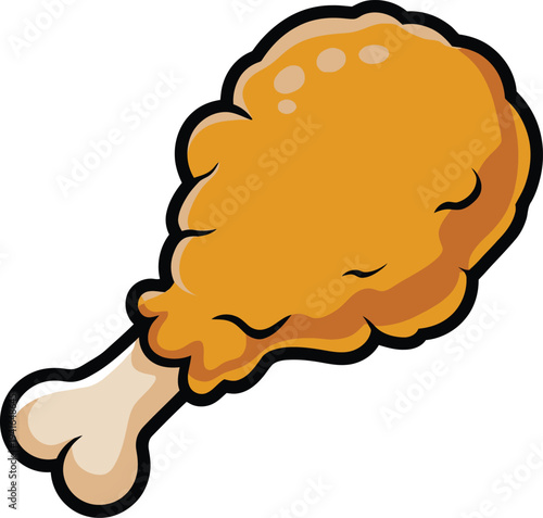 Cute cartoon a illustrator vector fried chicken