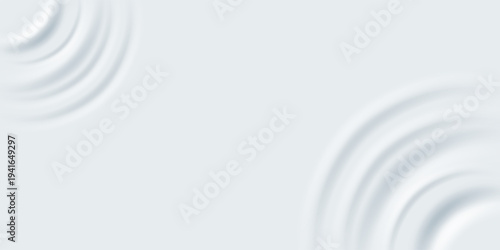 Water, milk, cream waves background. Top view of circular ripples of white cream. Transparent radar waves or signal ripple. Abstract vector illustration