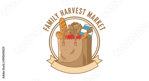 Illustration of a burlap sack with fresh produce.