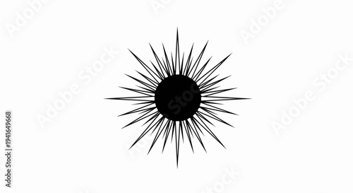 Abstract circular sunburst graphic with sharp rays emanating outwards