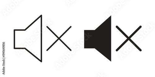 Mute icon concept. Silhouette, glyph symbol. Isolated design.
