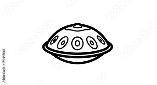 Simple Hand Drawn UFO Illustration.