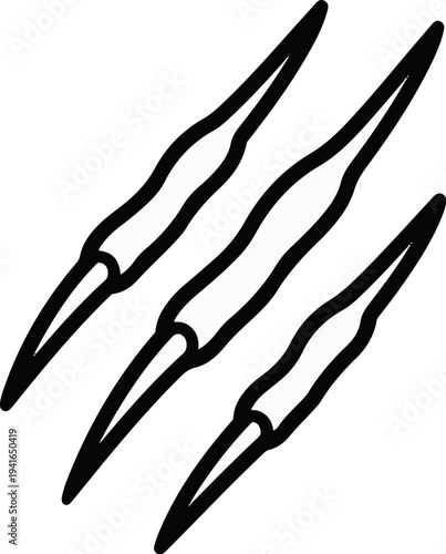 A trio of sharp, curved lines suggests animal claws