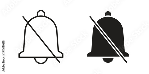 Notification off icon concept. Silhouette, glyph symbol. Isolated design.