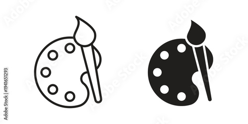 Paint icon concept. Silhouette, glyph symbol. Isolated design.