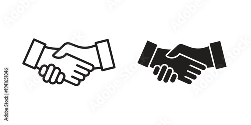 Partner icon concept. Silhouette, glyph symbol. Isolated design.