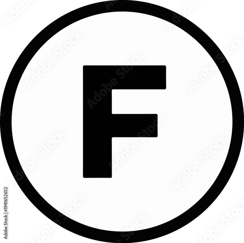 Black letter F inside a thick black circle