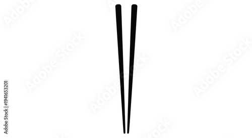 Simple depiction of two chopsticks against a white background silhouette