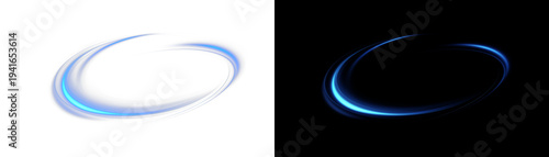 Canvastavla Glowing blue swirling circle