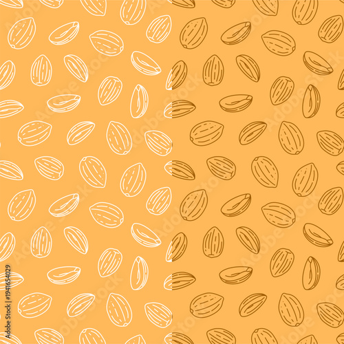 doodle peanut seamless pattern background. doodle peanuts pattern for packaging. peanut beans pattern.