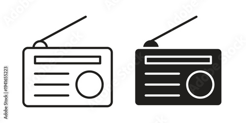 Radio icon concept. Silhouette, glyph symbol. Isolated design.