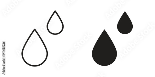 Raindrops icon concept. Silhouette, glyph symbol. Isolated design.