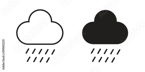 Rain icon concept. Silhouette, glyph symbol. Isolated design.