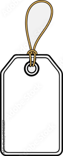 Blank rectangular tag with rounded corners and attached loop