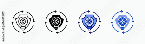 Innovation Hub Icon Sheet Multiple Style Collection Isolated Vector