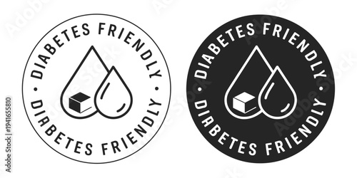 Diabetes Friendly Icon for Product Packaging Label Badge Symbol Vector