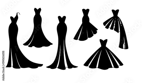 Artistic Couture Dress Vector Collection Inspired by Natural Wood Grain Patterns