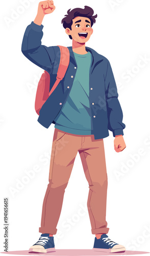 uomo o donna ragazzo o ragazza euforico vincita bello festa , balla o si sente bene vettoriale