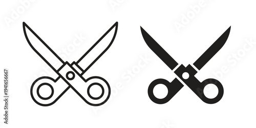 Scissor icon concept. Silhouette, glyph symbol. Isolated design.