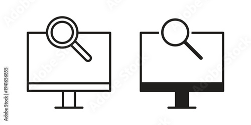 Search online icon concept. Silhouette, glyph symbol. Isolated design.