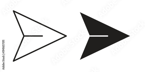 Send icon concept. Silhouette, glyph symbol. Isolated design.