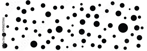 Set of different size black seamless polka dots patterns on a light white background. Polka dot vector pattern used in branding for children items, toys, packaging, textile and graphic design. EPS 10.