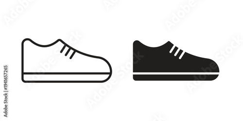 Shoes icon concept. Silhouette, glyph symbol. Isolated design.