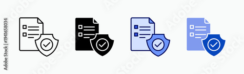 Regulator Compliance Icon Sheet Multiple Style Collection Isolated Vector