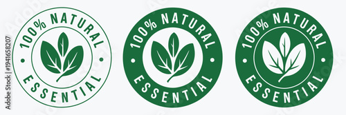 Essential Oil Drop Icon for Skincare and Cosmetic Product Label Sticker Vector