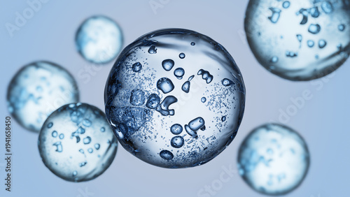 3d Render of Cosmetic or water bubbles , useful for cosmetic, beauty or health product background