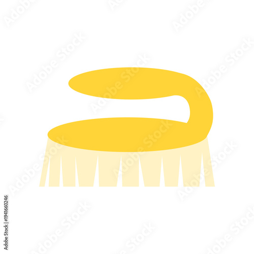 Cleaning brush household scrubbing tool, vector illustration.
