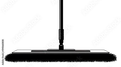 A black mop ready for cleaning