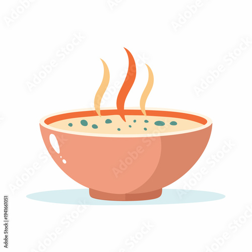 An appetizing illustration of a warm, steaming bowl of soup, symbolizing comfort and culinary delight