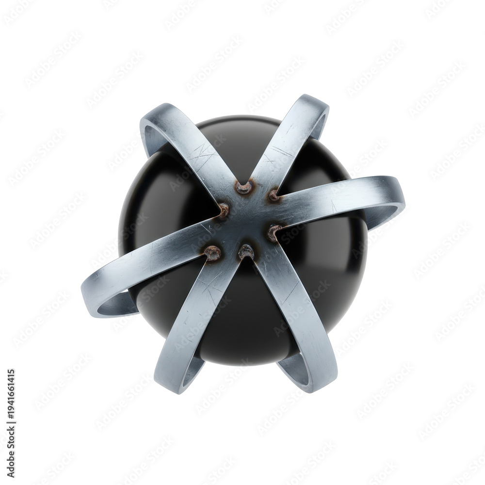 Obraz premium Abstract Atomic Structure with Metal Rings