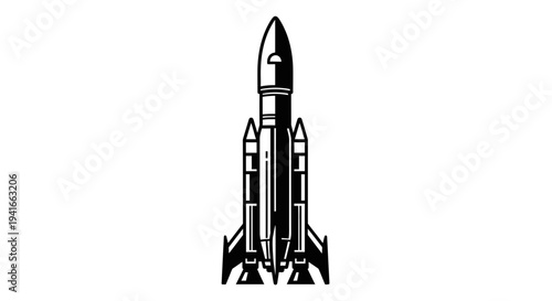 Sleek white rocket design against a black background, symbolizing space exploration and technological advancement.