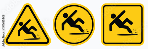 Wet Floor Hazard Sign Vector for Slippery Surface Safety Illustration